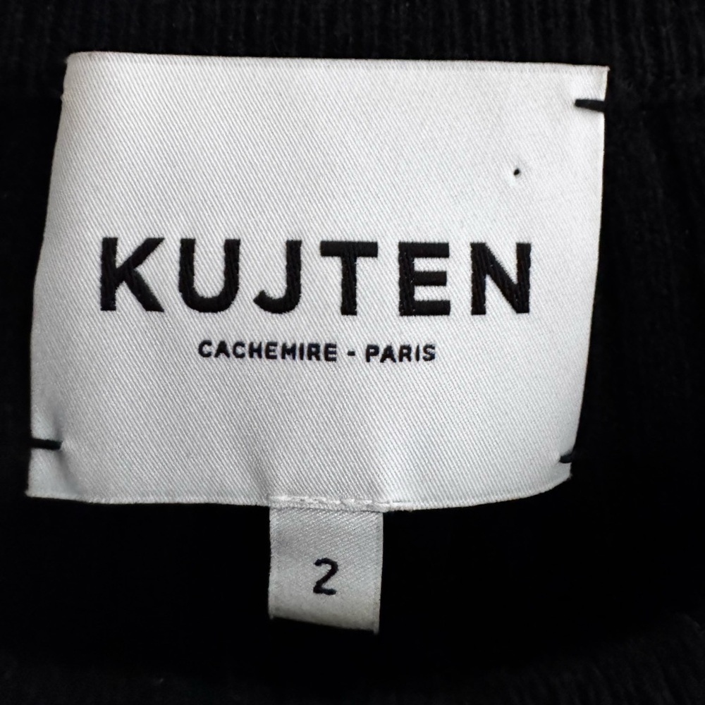 🇫🇷 Kujten Bibi 100% Cashmere black ribbed Knit long Sleeve Sweater pullover 2 - Picture 7 of 10